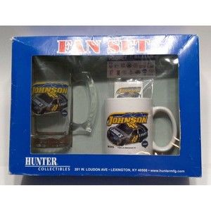 Hunter Collectibles Jimmie Johnson #48 NASCAR Fan Set NEW Coffee Beer Mug Magnet